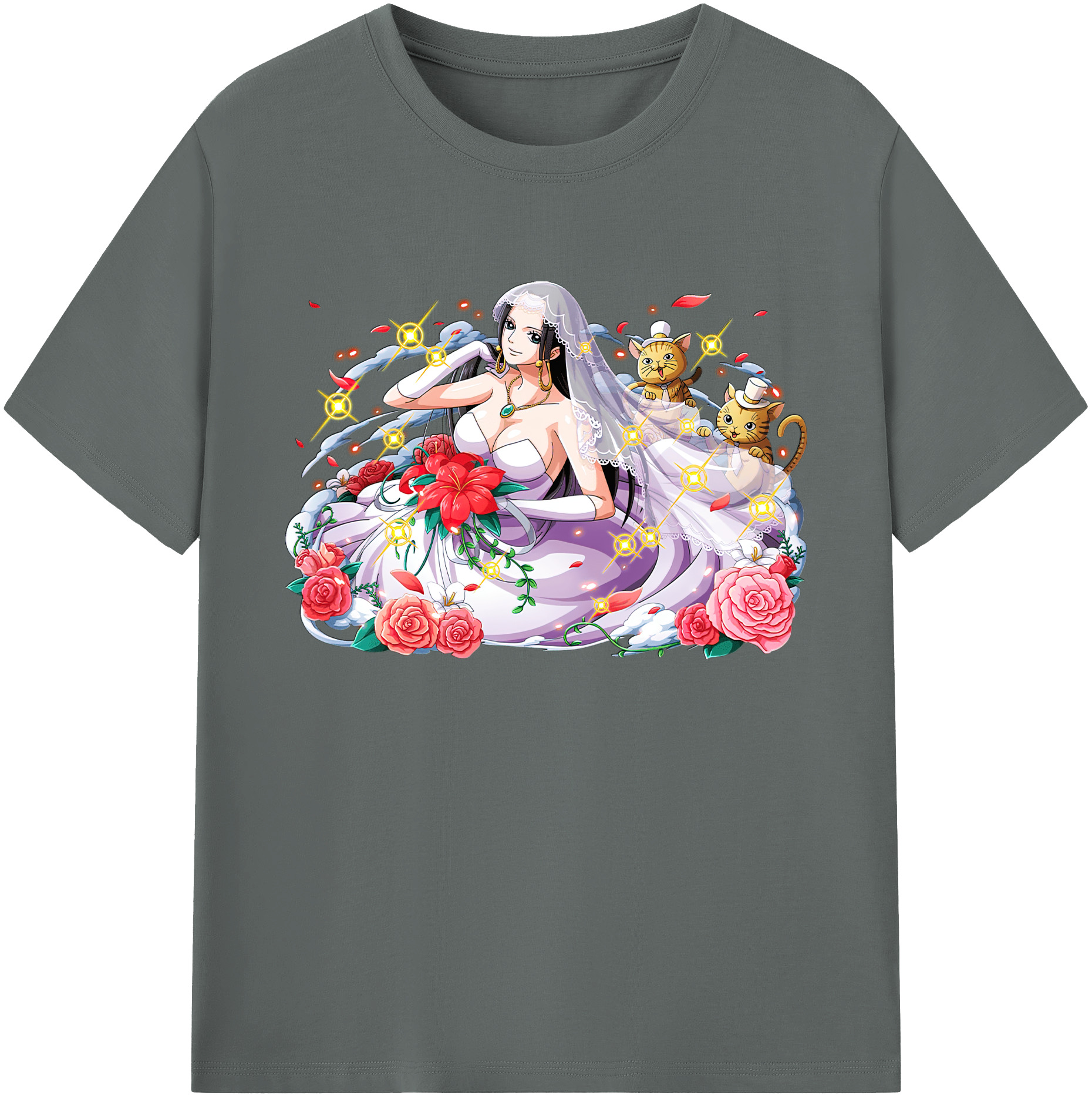 ワンピース ボア・ハンコック ONE PIECE Boa·Hancock 綿100％ メンズ半袖Tシャツ｜肌触りやわらか＆通気性